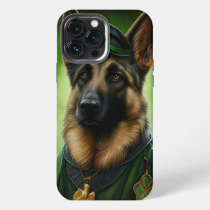 Deutscher Schäferhund in St. Patrick's Day-Kleid iPhone 13 Pro Max Hülle