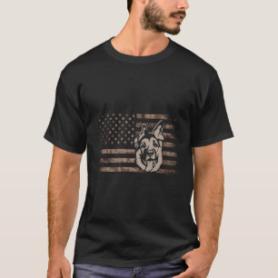 Deutscher Schäferhund in US-Flagge T-Shirt