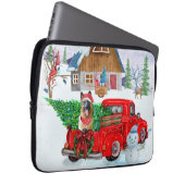 Deutscher Schäferhund in Weihnachten LKW Schnee Laptopschutzhülle (Vorne Rechts)