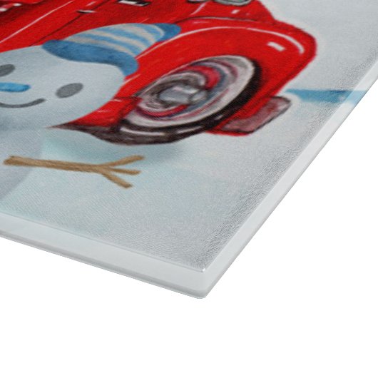 Deutscher Schäferhund in Weihnachten LKW Schnee Schneidebrett (Ecke)