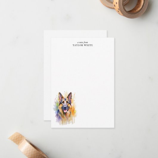 Deutscher Schäferhund individuell anpassbar Vielen Mitteilungskarte (Vorderseite/Rückseite Beispiel)