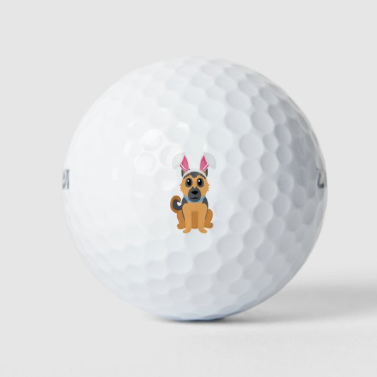 Deutscher Schäferhund ist bereit für Ostern Golfball (Vorderseite)