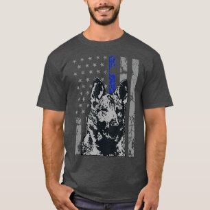 Deutscher Schäferhund K9 Thin Blue Line Polizeihu T-Shirt