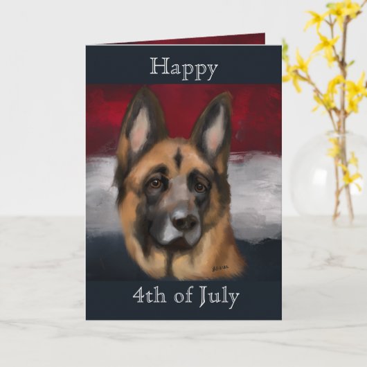 Deutscher Schäferhund Karte (Gelbe Blume)