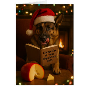 Deutscher Schäferhund 'Käse-Steuer' Weihnachtskart