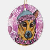 Deutscher Schäferhund Keramik Ornament (Links)