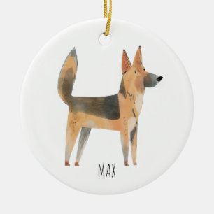 Deutscher Schäferhund Keramik Ornament
