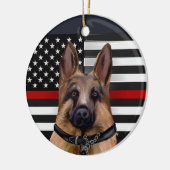 Deutscher Schäferhund Keramik Ornament (Links)