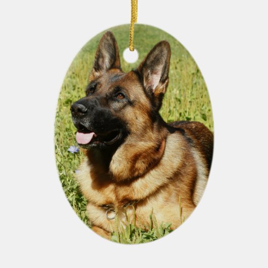 Deutscher Schäferhund Keramik Ornament (Vorne)