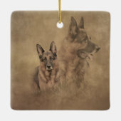 Deutscher Schäferhund Keramikornament (Rückseite)