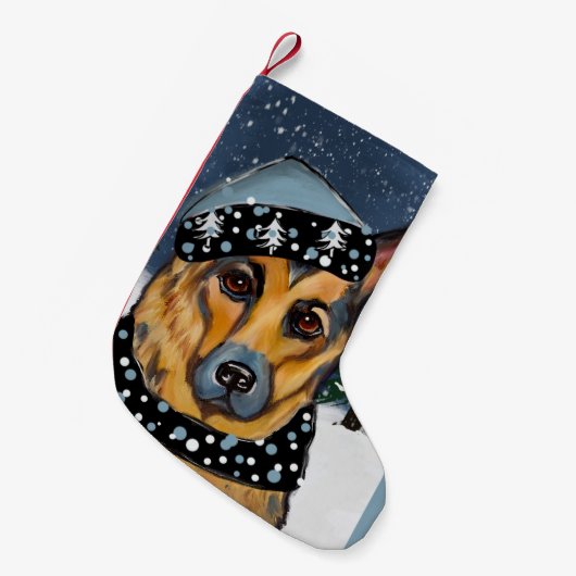 Deutscher Schäferhund Kleiner Weihnachtsstrumpf (Vorderansicht (hängend))