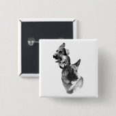 Deutscher Schäferhund Kohle 2 Button (Vorne & Hinten)