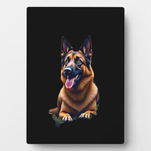 Deutscher Schäferhund Kopfporträt Hunde-Liebhaber Fotoplatte