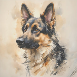 Deutscher Schäferhund Kunst Design Aufkleber