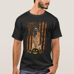 Deutscher Schäferhund Kürbis Amerikanische Flagge  T-Shirt