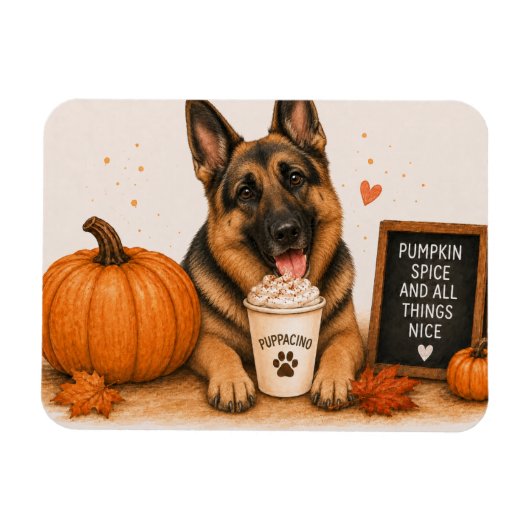 Deutscher Schäferhund Kürbisgewürz Magnet (Horizontal)