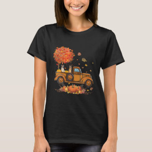 Deutscher Schäferhund Kürbisse Lastwagen Herbstbla T-Shirt
