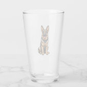 Deutscher Schäferhund lächelt Glas (Rückseite)