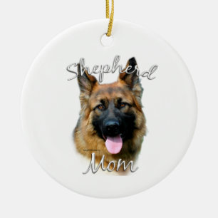 Deutscher Schäferhund (Langhaar) Mama 2 Keramik Ornament