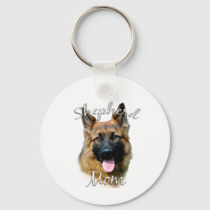 Deutscher Schäferhund (Langhaar) Mama 2 Schlüsselanhänger