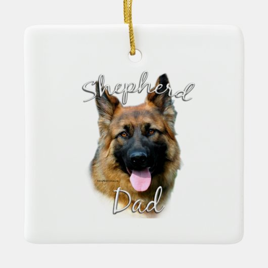 Deutscher Schäferhund (Langhaar) Vater 2 Keramikornament (Vorderseite)