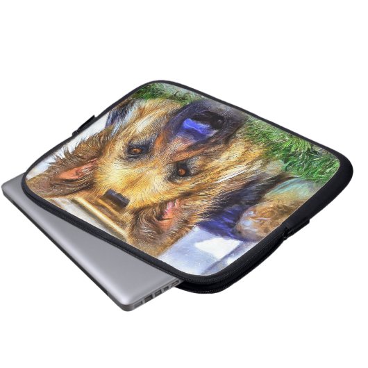 Deutscher Schäferhund Laptopschutzhülle (Vorne Knopf)