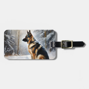 Deutscher Schäferhund Lass es schneien Weihnachten Gepäckanhänger