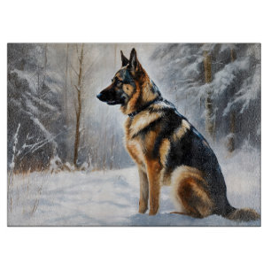 Deutscher Schäferhund Lass es schneien Weihnachten Schneidebrett