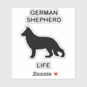 Deutscher Schäferhund Leben Aufkleber (Blatt)