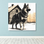 Deutscher Schäferhund Leinwanddruck (Insitu (Holzboden))