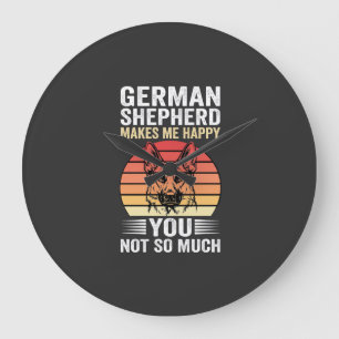 Deutscher Schäferhund Liebhaber Lustig Retro Große Wanduhr