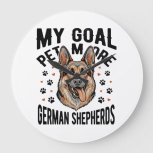 Deutscher Schäferhund Liebhaber-Shirt mit Vintage  Große Wanduhr