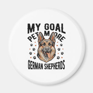 Deutscher Schäferhund Liebhaber-Shirt mit Vintage Magnet
