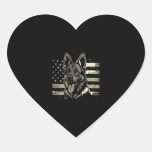 Deutscher Schäferhund Liebhaber USA Amerikanische Herz-Aufkleber