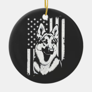 Deutscher Schäferhund Liebhaber USA Amerikanische  Keramik Ornament