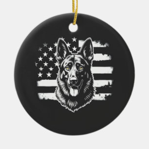 Deutscher Schäferhund Liebhaber USA Amerikanische  Keramik Ornament