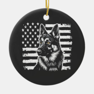 Deutscher Schäferhund Liebhaber USA Amerikanische  Keramik Ornament