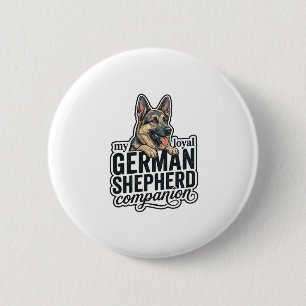 Deutscher Schäferhund Liebhaber Vintage Gravur Hun Button