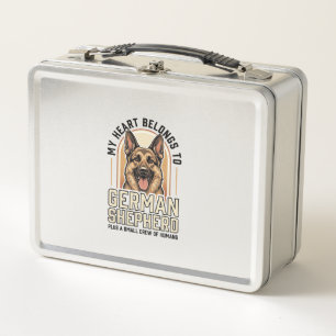 Deutscher Schäferhund Liebhaber Vintage Gravur Lus Metall Brotdose