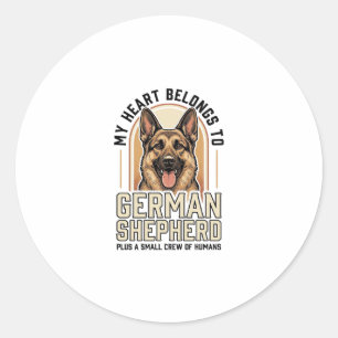 Deutscher Schäferhund Liebhaber Vintage Gravur Lus Runder Aufkleber