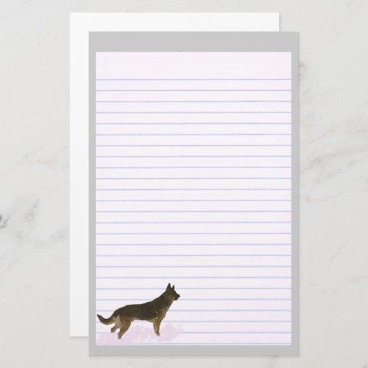 Deutscher Schäferhund Lined Stationery Briefpapier (Vorne/Hinten)