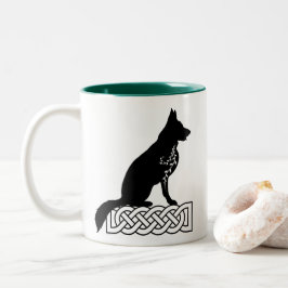 Deutscher Schäferhund Loki Sailor's Knot Black Cus Zweifarbige Tasse