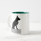 Deutscher Schäferhund Loki Sailor's Knot Black Cus Zweifarbige Tasse (Vorderseite Links)