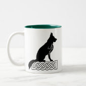 Deutscher Schäferhund Loki Sailor's Knot Black Cus Zweifarbige Tasse (Links)