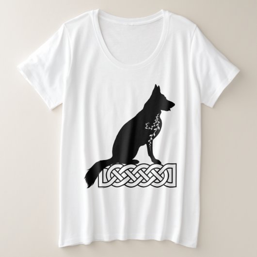 Deutscher Schäferhund Loki Sailor's Knot Black Große Größe T-Shirt (Design vorne)