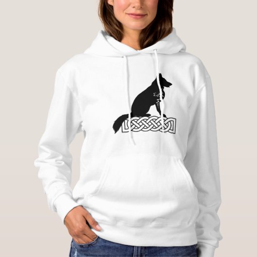 Deutscher Schäferhund Loki Sailor's Knot Black Hoodie (Vorderseite)