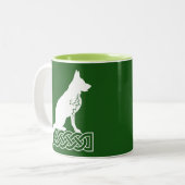 Deutscher Schäferhund Loki Sailor's Knot White Cus Zweifarbige Tasse (Vorderseite Links)