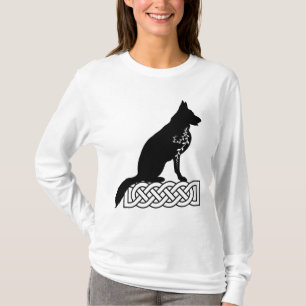 Deutscher Schäferhund Loki Seemannsknoten Schwarz  T-Shirt