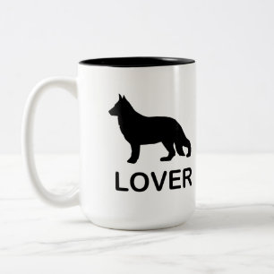 Deutscher Schäferhund Lover mit Silhouette Zweifarbige Tasse