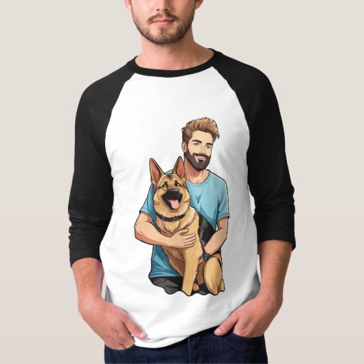 Deutscher Schäferhund Lover Sleeve Raglan T - Shir T-Shirt (Vorderseite)